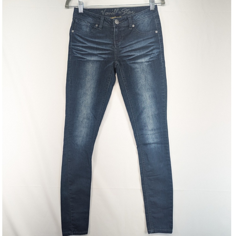 Vanilla Star Womens Jeans Dark Wash Skinny Fit Size 1‎